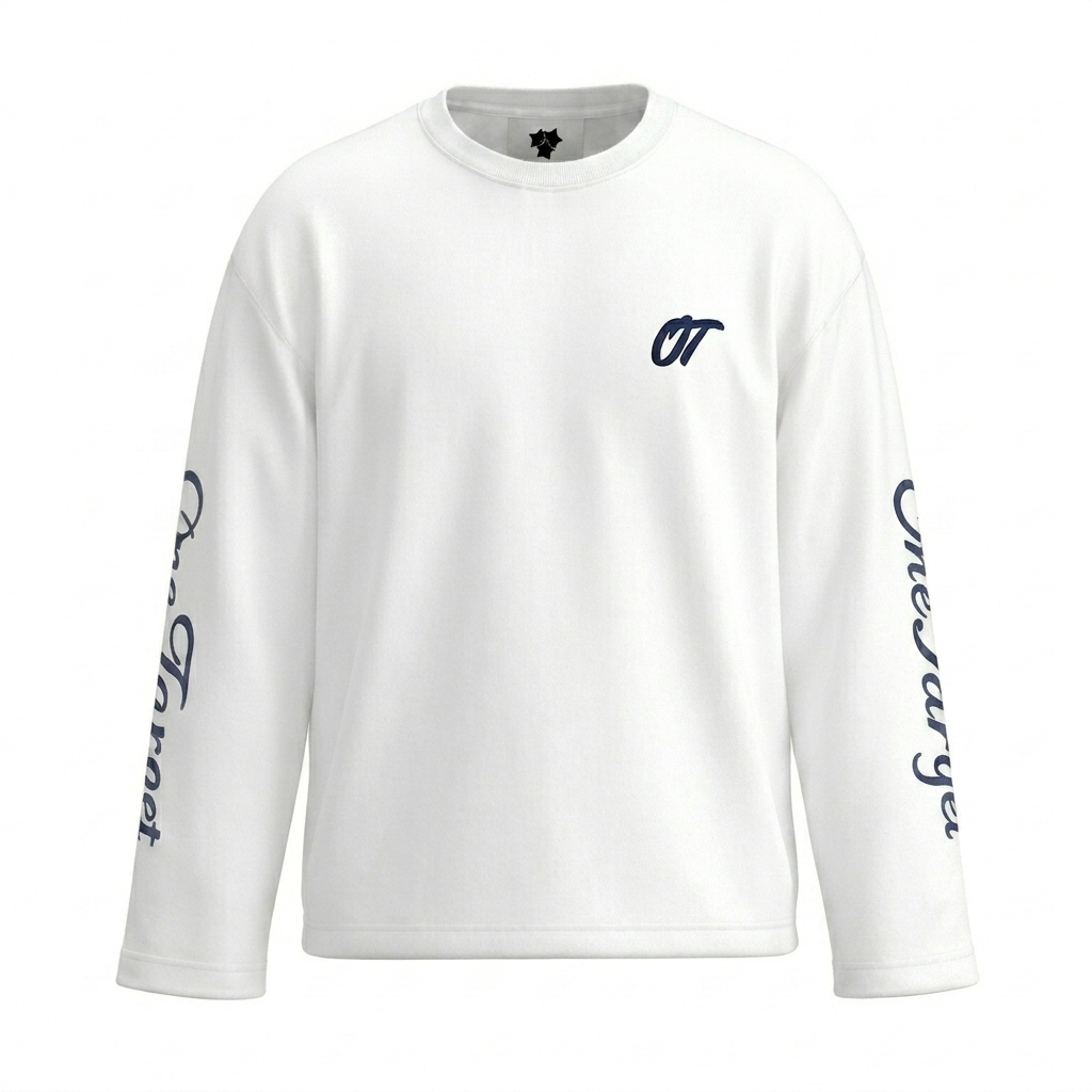 OT White & Navy Blue Longsleeve